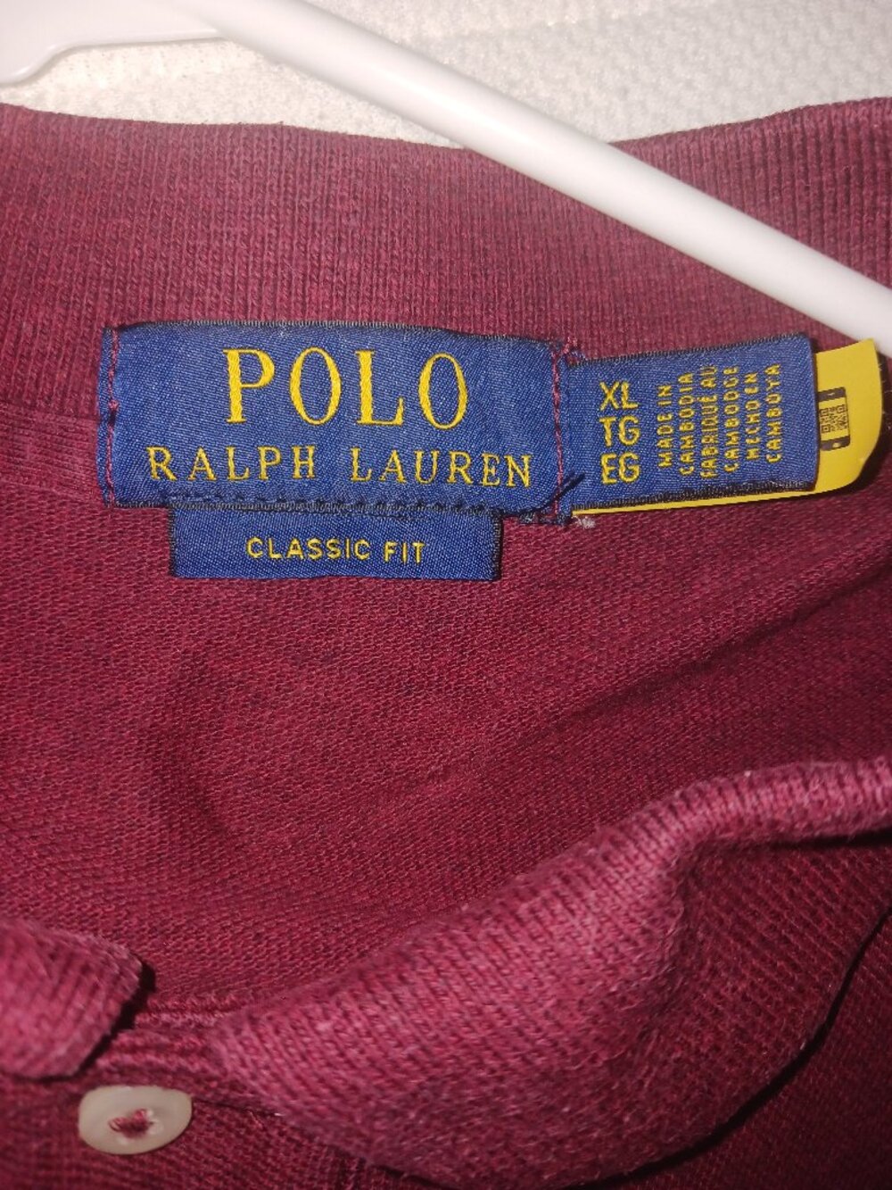 Polo Ralph Lauren Classic Fit Pique Polo Shirt Men's XL Burgundy Maroon